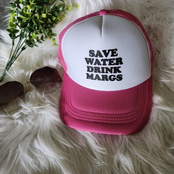 Save Water Drink Margs Trucker Mesh Hat Pink✨️ - Picture 4 of 5
